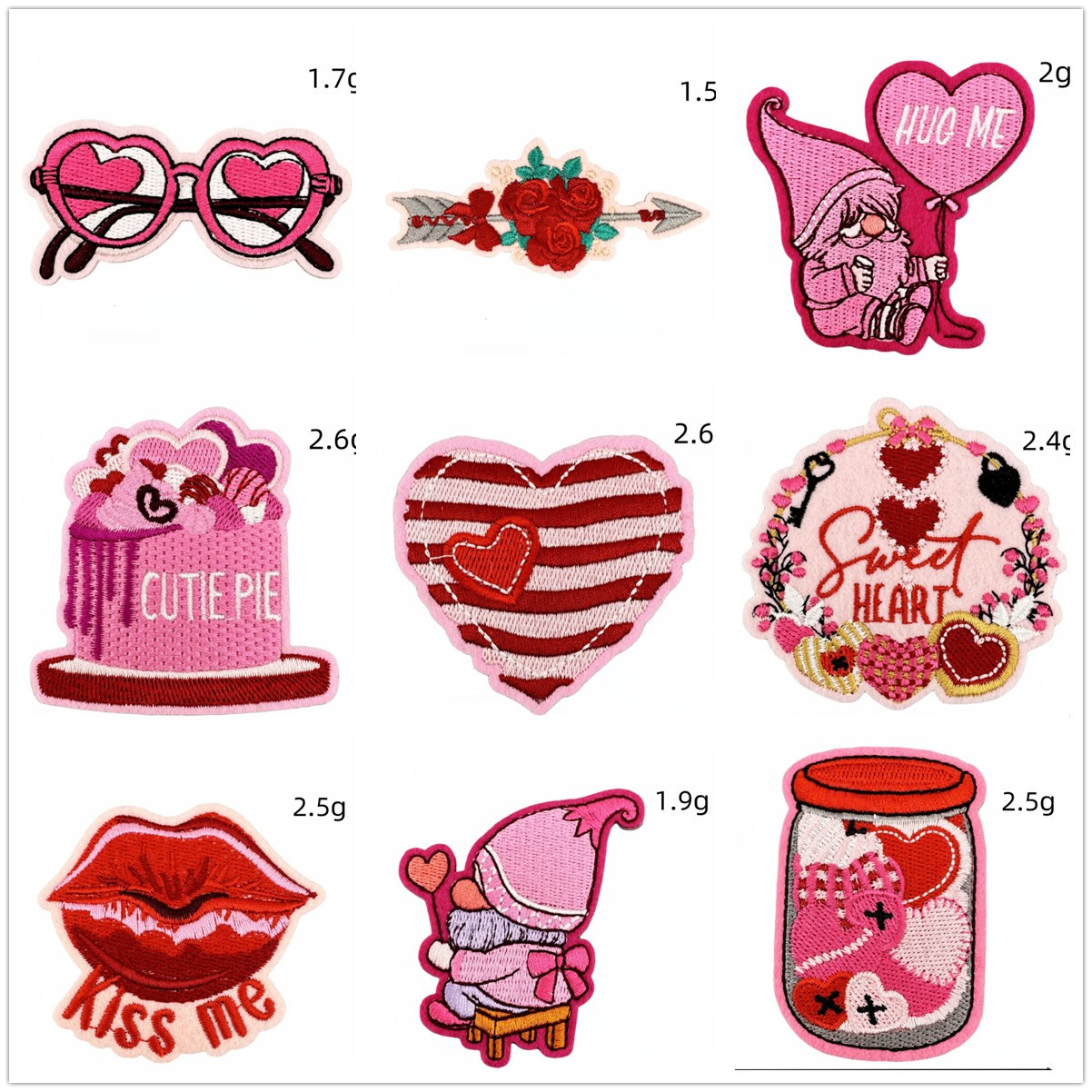 Phone Accessories Pictures - 10 Pcs Love Pink Badges Embroidered